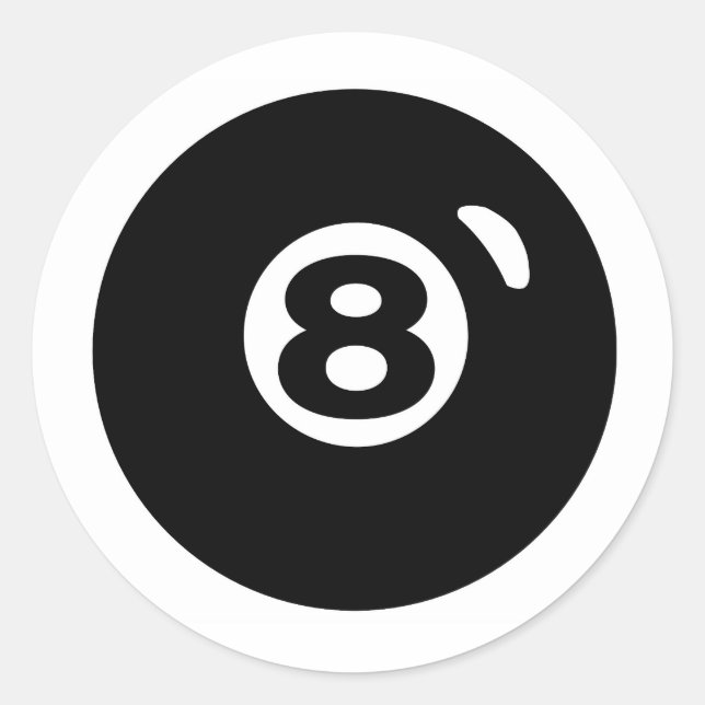 8 BALL RUNDER AUFKLEBER (Vorderseite)