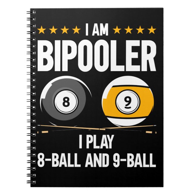 8 Ball und 9 Ball Spaß Funny Billiard Notizblock (Vorderseite)