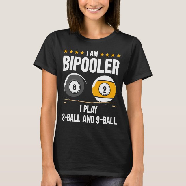 8 Ball und 9 Ball Spaß Funny Billiard T-Shirt (Vorderseite)