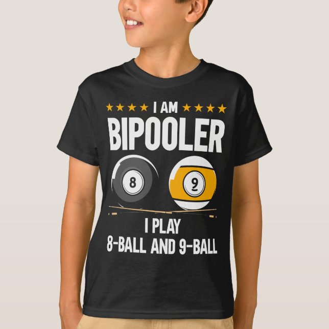 8 Ball und 9 Ball Spaß Funny Billiard T-Shirt (Vorderseite)