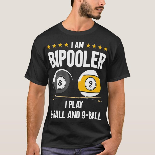 8 Ball und 9 Ball Spaß Funny Billiard T-Shirt (Vorderseite)