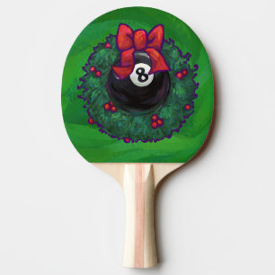 8 Ball Weihnachtskranz Grün Tischtennis Schläger
