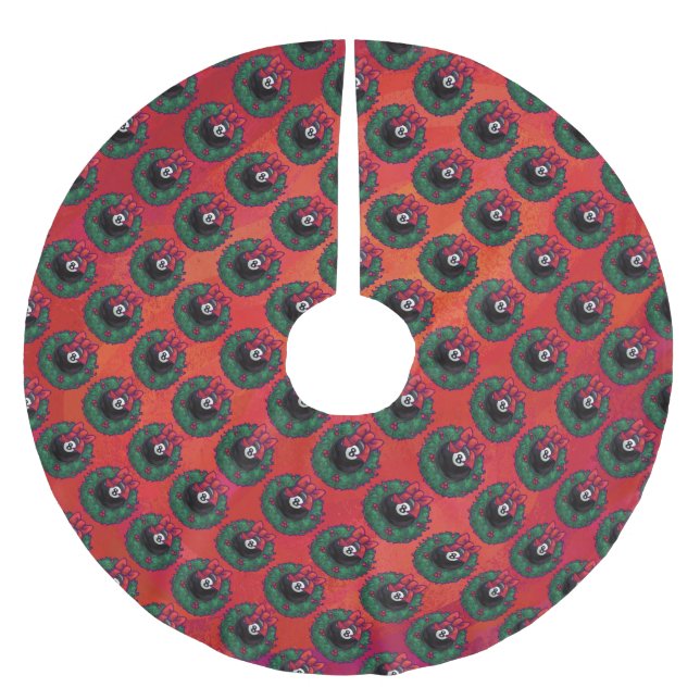 8 Ball Weihnachtskranz Polyester Weihnachtsbaumdecke (Vorderseite)