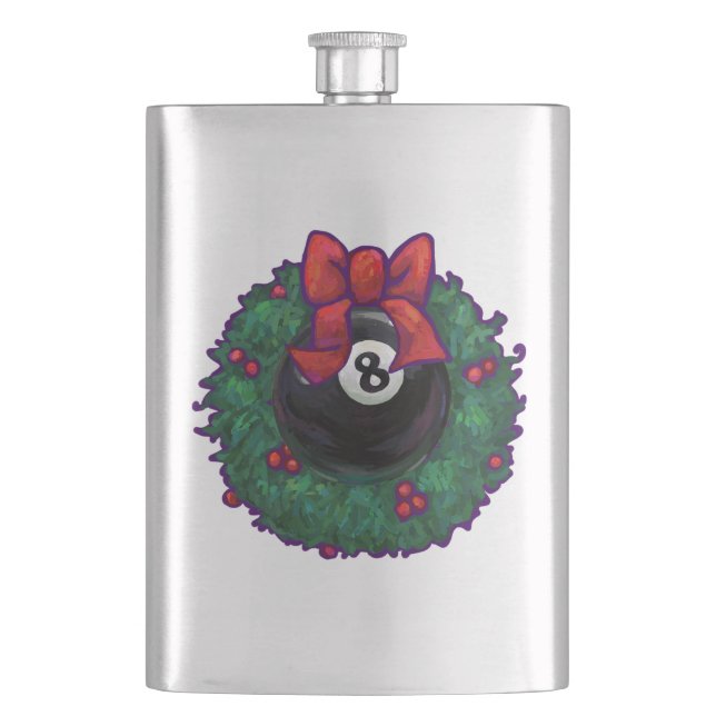 8 Ball Weihnachtsrad Red Flachmann (Vorderseite)