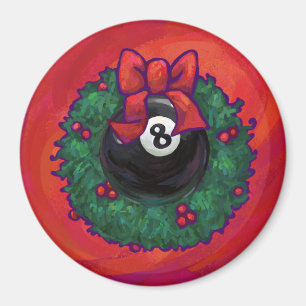 8 Ball Weihnachtsrad Red Magnet