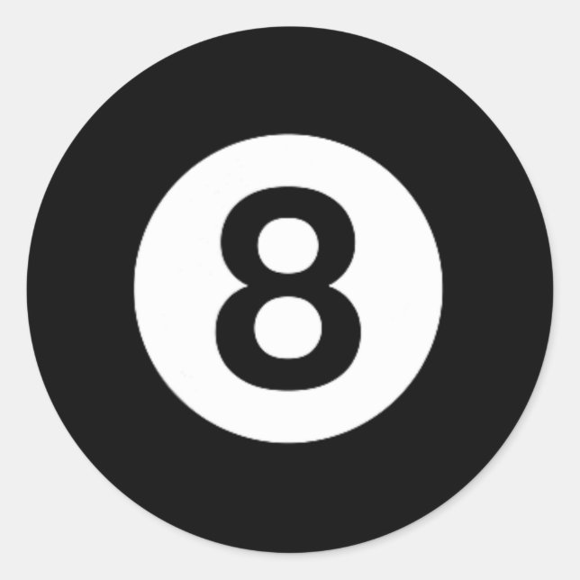 8 Billard Billard Billard Billard Tischkostüme Ach Runder Aufkleber (Vorderseite)
