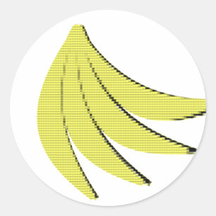 8 Bit-Bananen Runder Aufkleber