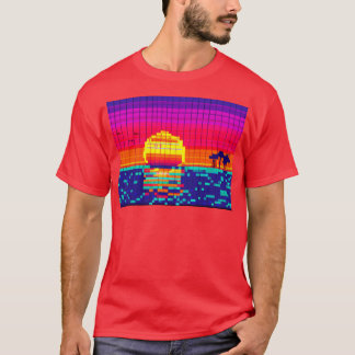 8-Bit Beach Sunset T-Shirt