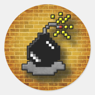 8 Bit Bombe Runder Aufkleber