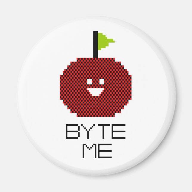 8 Bit Byte Me Niedliche Apple Pixel Art Magnet (Vorne)