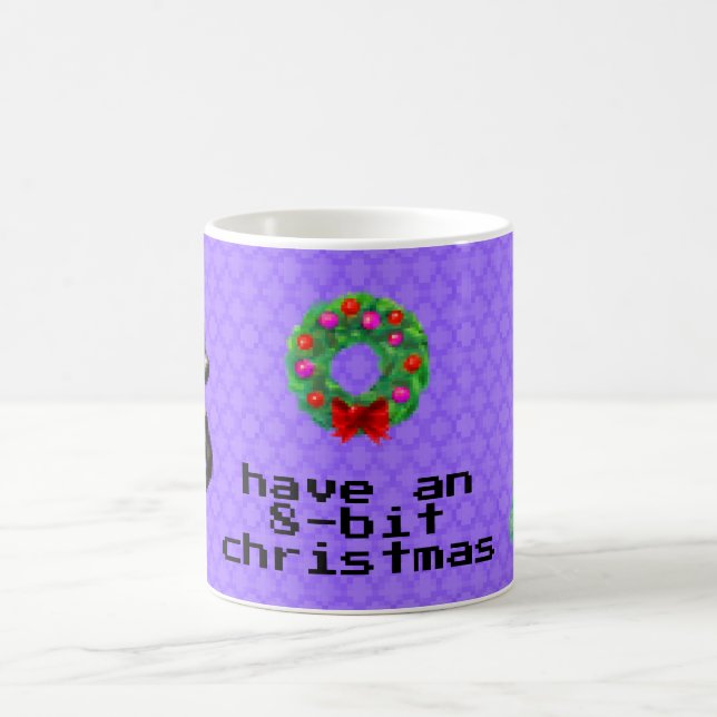 "8-Bit Christmas" Pixel-Kaffee-Tasse (Lila) Kaffeetasse (Mittel)