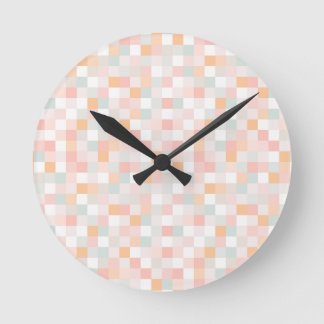 8-Bit-Computerspiel Pixel Regenbogen Block Runde Wanduhr