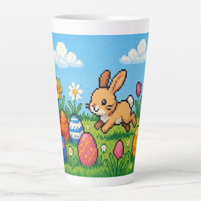 8 bit cute Easter bunny/rabbit Milchtasse (Vorderseite)