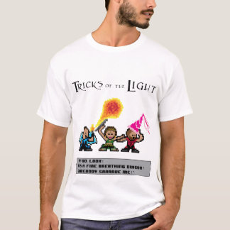 8 Bit-Drache-und Schild-Feuer-Explosion T-Shirt