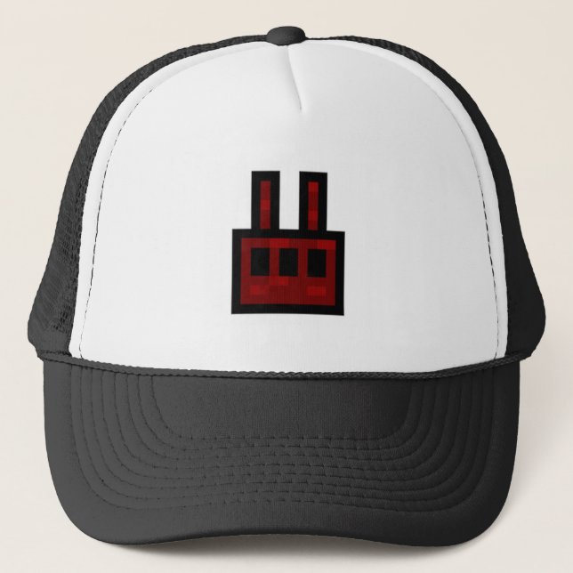 8 Bit-Eisen-Arbeits-Logo-Hut Truckerkappe (Vorderseite)