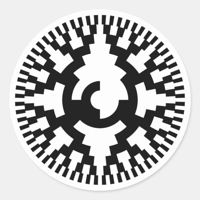 8 Bit Grauer Code Rotary Encoder Runder Aufkleber (Vorderseite)