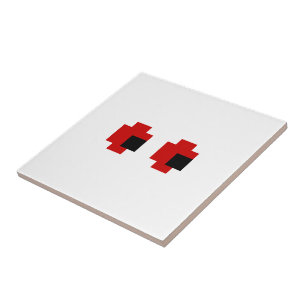 8 Bit Gruselige Rote Augen Fliese