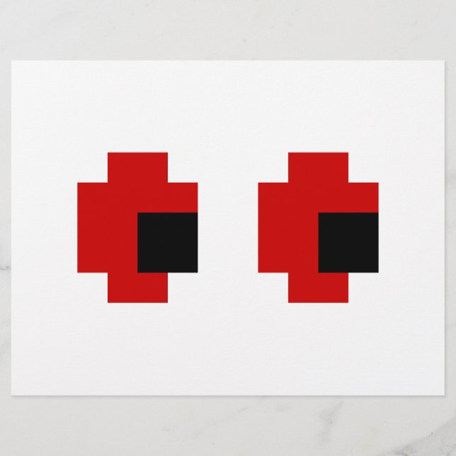 8 Bit Gruselige Rote Augen Flyer (Vorne)