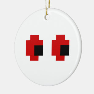 8 Bit Gruselige Rote Augen Keramikornament