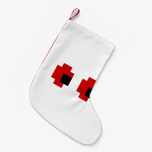 8 Bit Gruselige Rote Augen Kleiner Weihnachtsstrumpf
