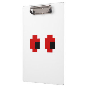 8 Bit Gruselige Rote Augen Klemmbrett