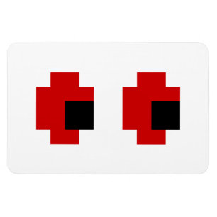 8 Bit Gruselige Rote Augen Magnet