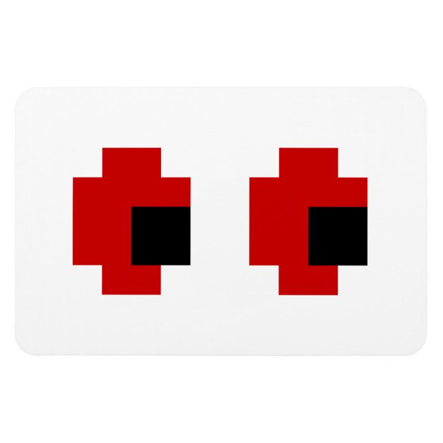 8 Bit Gruselige Rote Augen Magnet (Horizontal)