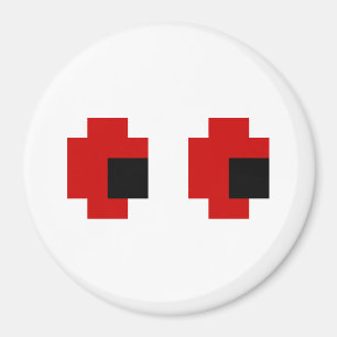 8 Bit Gruselige Rote Augen Magnet