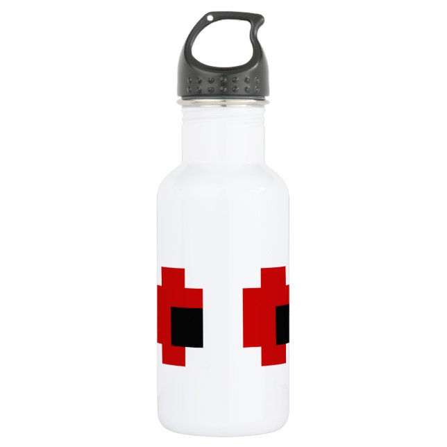 8 Bit Gruselige Rote Augen Trinkflasche (Vorderseite)