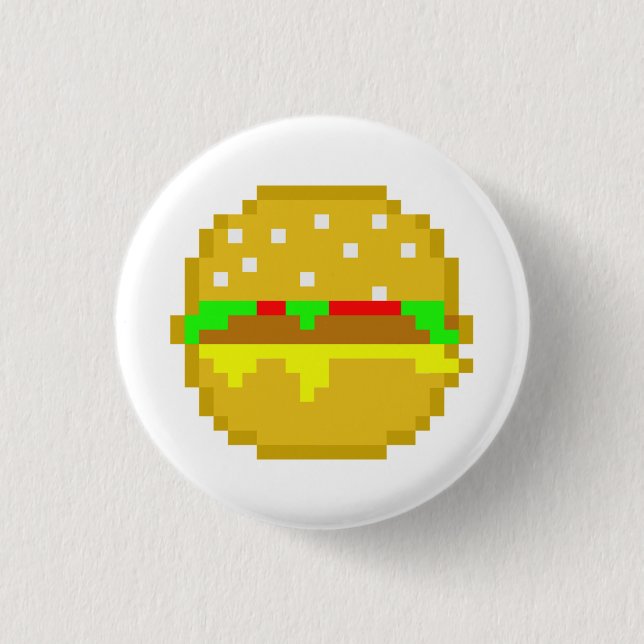 8 Bit-Hamburger Button (Vorderseite)