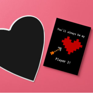 8 Bit Heart and Arrow Player Zwei Lieben Karte
