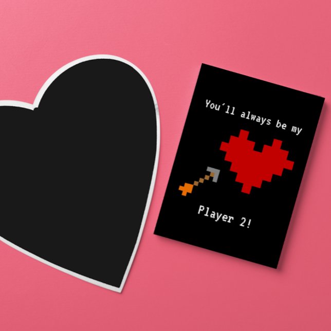 8 Bit Heart and Arrow Player Zwei Lieben Karte (Von Creator hochgeladen)