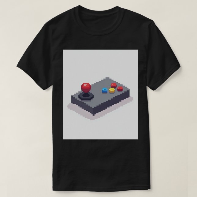 8 Bit Joystick Retro-Gaming T-Shirt (Design vorne)