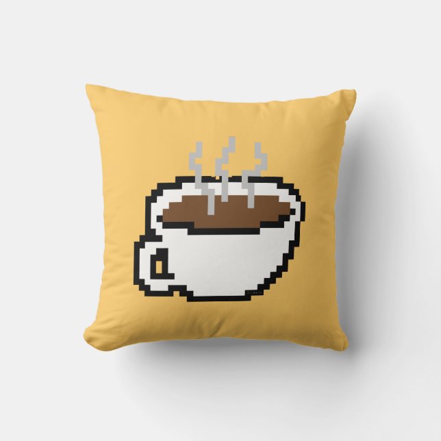 8-Bit-Kaffeepause Kissen (Vorderseite)