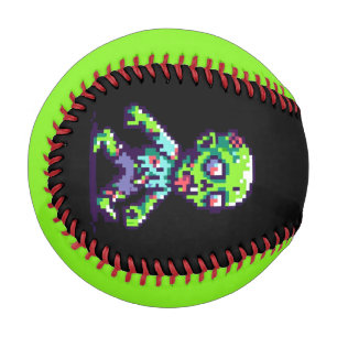 8-Bit lustiger Zombie Halloween Baseball