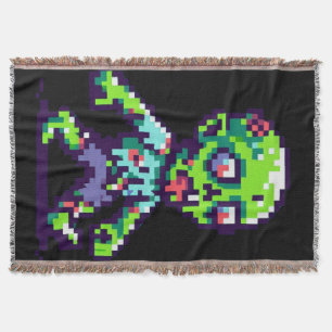 8-Bit lustiger Zombie Halloween Decke