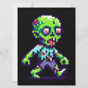 8-Bit-lustiger Zombie Halloween  Feiertagskarte