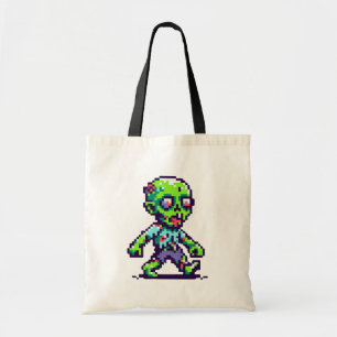 8-Bit lustiges Zombie Halloween Tragetasche
