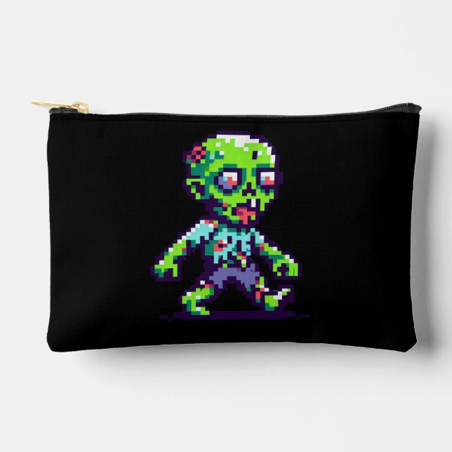 8-Bit lustiges Zombie Halloween Zubehörtasche (Vorderseite)