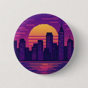 8 Bit neuntes städtisches Abzeichen Button