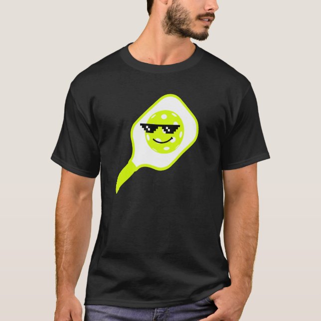 8 Bit Nft Pixel Pickleball mit Sonnenbrille Meme T-Shirt (Vorderseite)