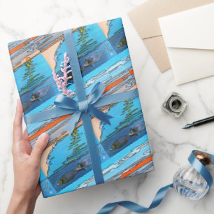 8-Bit-Ozean-Sonnenaufgang-Gemälde von Alfred Fox Geschenkpapier