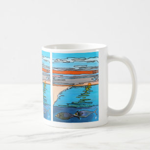 8-Bit-Ozean-Sonnenaufgang-Gemälde von Alfred Fox Kaffeetasse