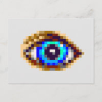 8-Bit Pixel Art Blue eye zeichnend