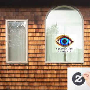 8-Bit Pixel Art Eye Creepy Digital Watching Sie Fensteraufkleber