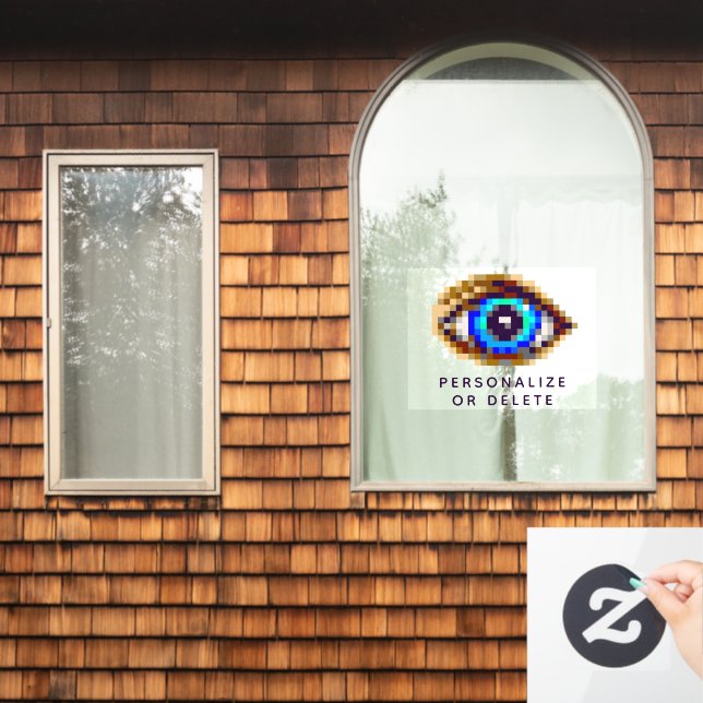 8-Bit Pixel Art Eye Creepy Digital Watching Sie Fensteraufkleber (Fenster Zuhause)