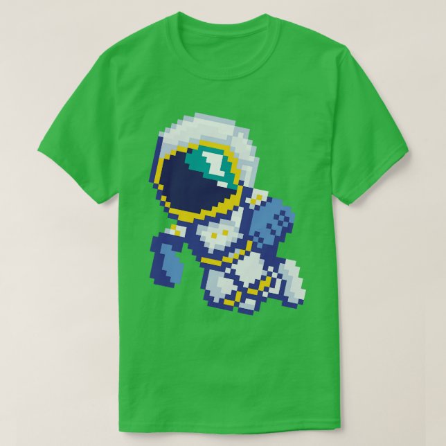 8 Bit Pixel Astronaut Space Galaxy Science Retro 8 T-Shirt (Design vorne)