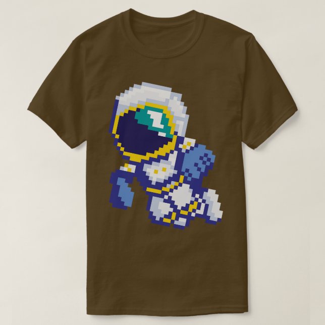 8 Bit Pixel Astronaut Space Galaxy Science Retro 8 T-Shirt (Design vorne)