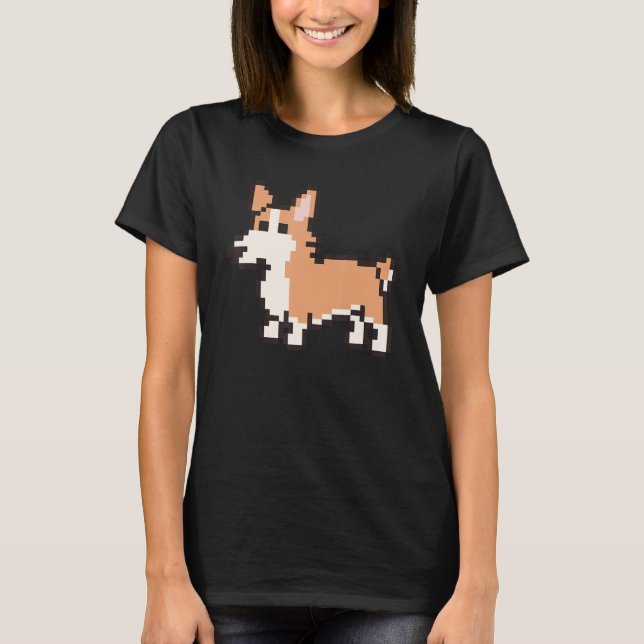 8 Bit Pixel Corgi T-Shirt (Vorderseite)