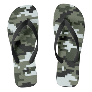 8 Bit Pixel Digital Urban Camouflage / Camouflage Flip Flops
